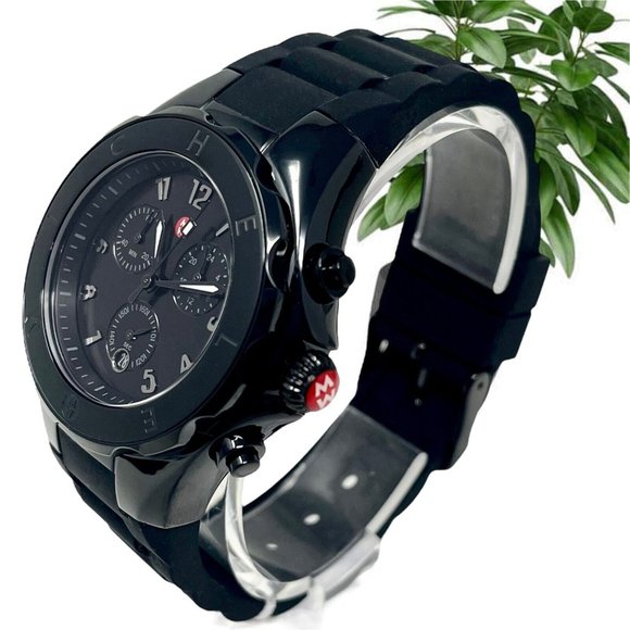 NWT MICHELE Jellybean Black Silicone Watch MWW12F000104 main image 5